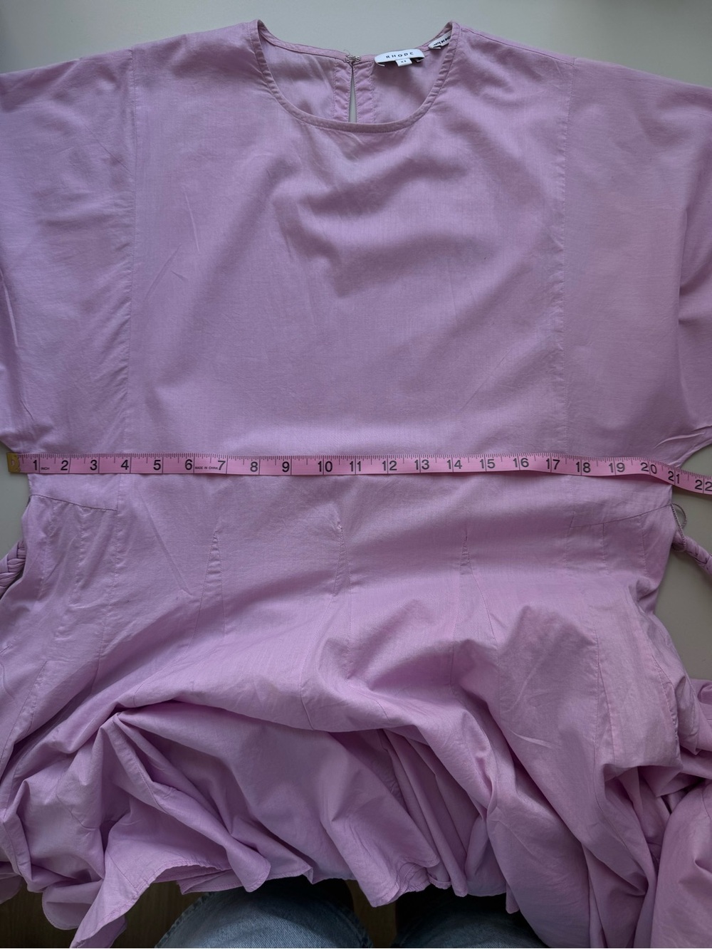 RHODE Lilac Long Sleeve Mini Dress w Braided Belt XS - Picture 10 of 15